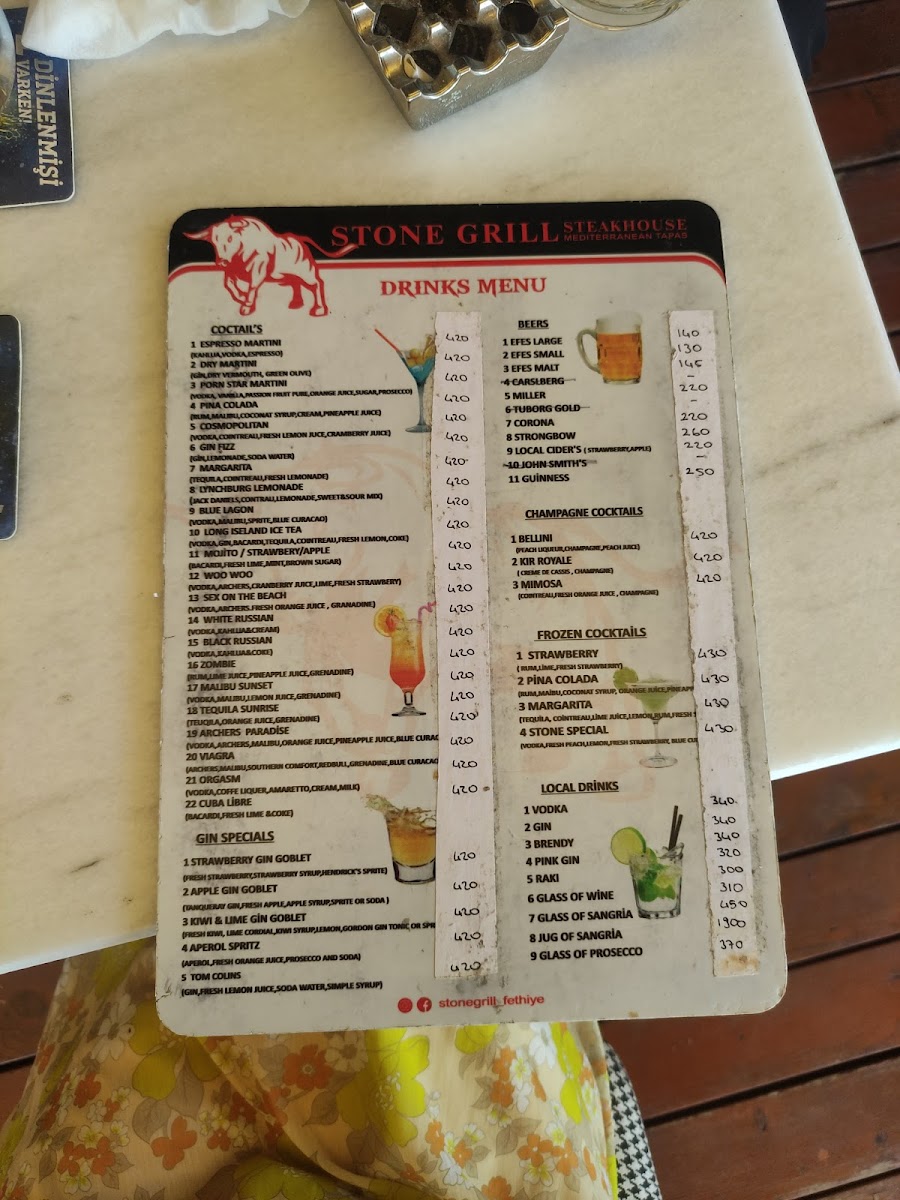 Menu Stone Grill Steakhouse Mediterranean Tapas-1